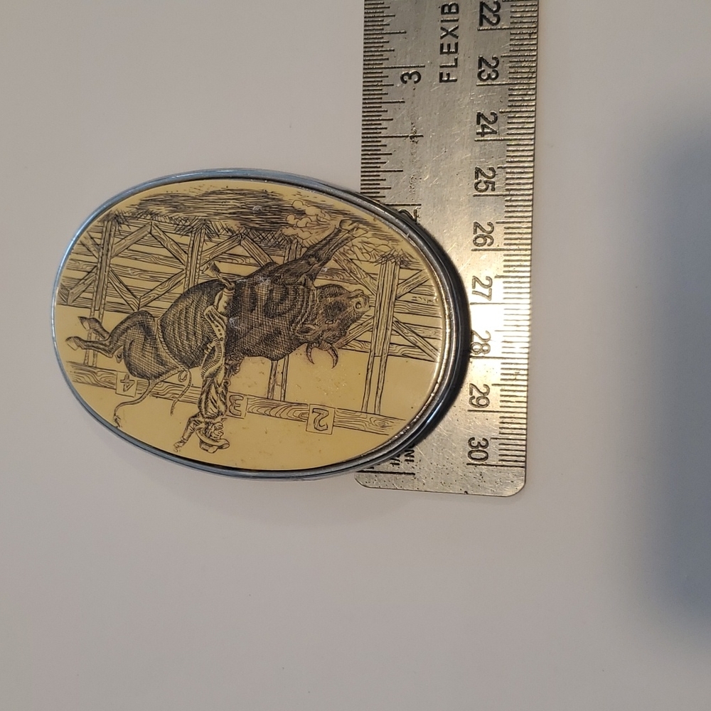 Vintage 90s Rodeo Western Belt Buckle American - Picture 4 of 4